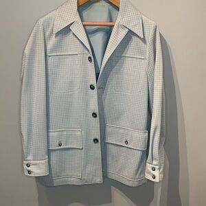 Vintage Light Blue Plaid Shacket